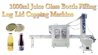 HY-RCGF-8-4  1000ml Juice Glass Bottle Filling Lug Lid Capping Machine