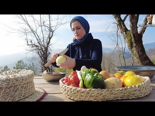 Country Village Tender Meat Cutlet (Kotlet) Golden Fruit Platter Special Raw Veggie Saladکتلت ایرانی