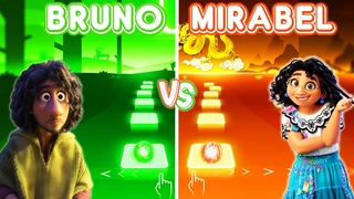 Bruno Vs Mirabel | Encanto We Don't Talk About Bruno, Surface Pressure - Tiles Hop EDM Rush!