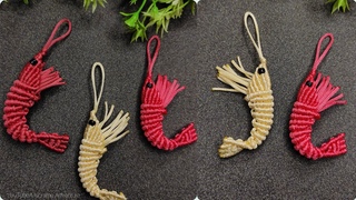 DIY Handmade Macrame Shrimp  | Macrame Keychain making