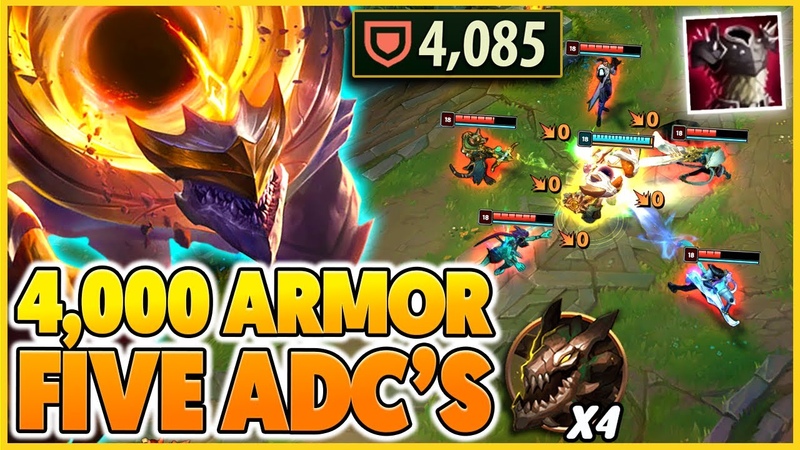 MAX ARMOR MALPHITE VS 5 ADCS ( NEW SKIN) Bunny Fu