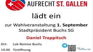 RheinTV LIVE: Wahlveranstaltung Stadtprsident Buchs SG: Daniel Trappitsch, , ca. 19:30