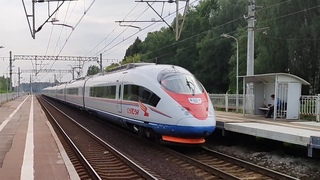 Сапсан на скорости 200 км/ч и Ласточка на скорости 160 км/ч