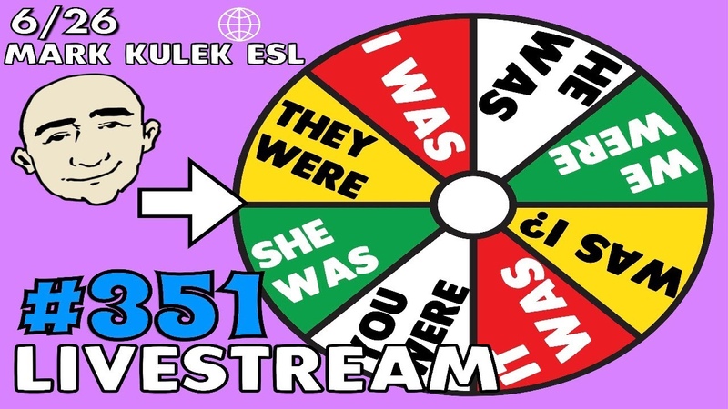 351 Past Tense Be Verbs (the grammar wheel), Mark Kulek ESL Live Stream Lesson Learn