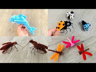 Basteln mit pfeifenputzer: 4 Tiere aus pfeifenputzer | Pfeifenreiniger tiere basteln | DIY Geschenke
