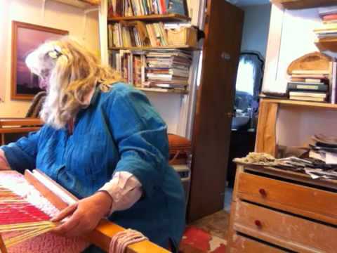Nancy Today: weaving with The White House mop yarn (weaving 176) ASMR Birds