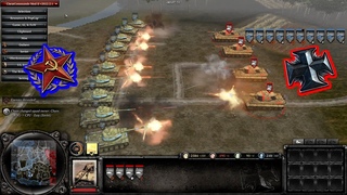 IS-2 Heavy Tank (10x) vs Tiger B Knigstiger (4x) | Company of Heroes 2