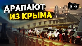 Россияне массово валят из Крыма, на мосту пробки. ПВО полуострова не справляется