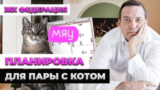 Планировка ДЛЯ ДВОИХ И КОТА в ЖК Федерация. Как мы ОБУСТРОИЛИ  квартиру для пары с питомцем