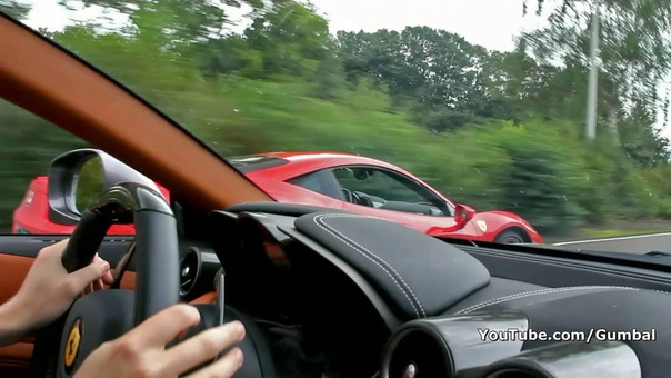 Exciting ride in Ferrari FF Accelerating, revs, downshifts 1080p