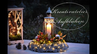 DIY-WEIHNACHTSDEKO: LEUCHTENDE AUSSENDEKO - ADVENTSKRANZ mit LATERNE & NATURMATERIALIEN