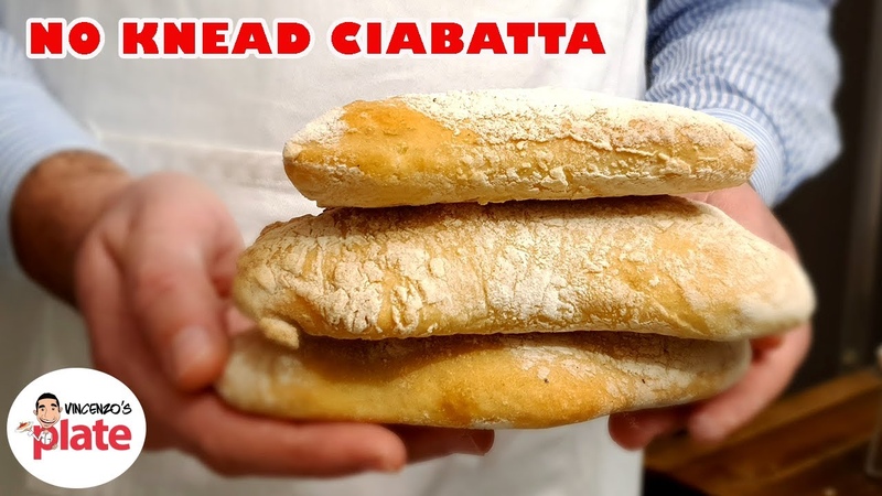 Easy No Knead CIABATTA BREAD at