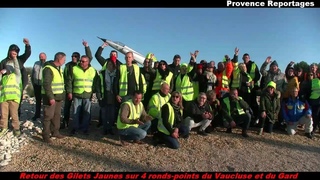 Retour des Gilets Jaunes sur 4 ronds points du Vaucluse et du Gard