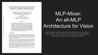 DeepReader MLP-Mixer: An all-MLP Architecture for Vision