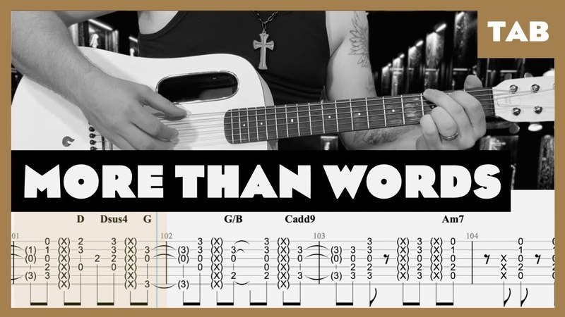 More Than Words Extreme Cover, Guitar Tab, Lesson, Tutorial, Blue