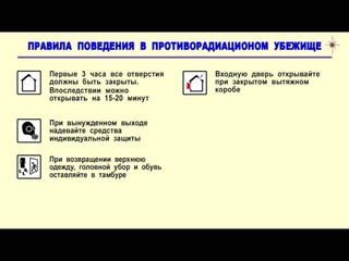 Правила поведения в противорадиоционном убежище