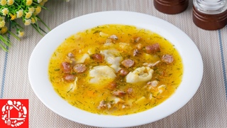 Необычный Гороховый СУП с чесночными рулетиками и охотничьими колбасками