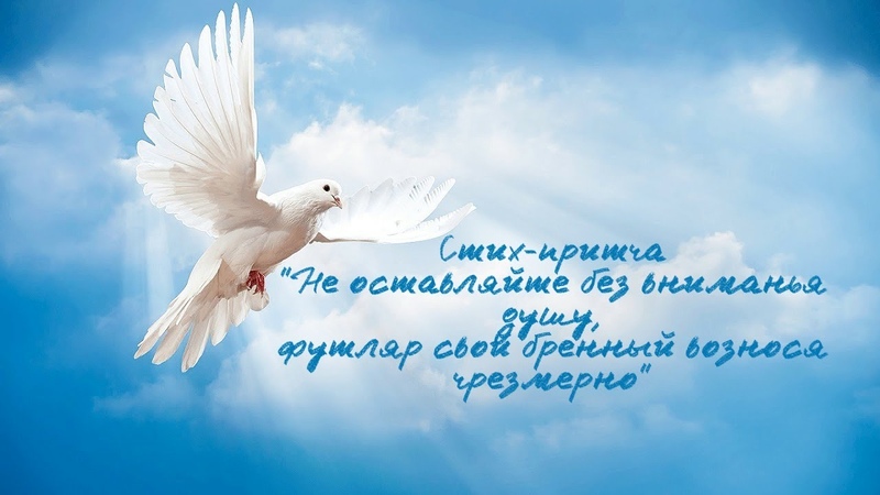 Стих притча Не оставляйте без вниманья душу, футляр свой