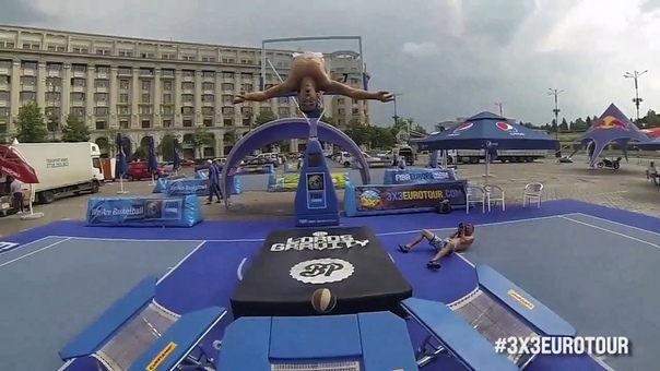 Extreme Basketball in slow motion point of view Go