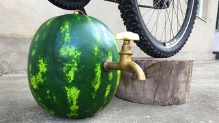 Experiment: Bike vs Watermelon Juice,Balloons - Crushing Crunchy & Soft Things by Bike