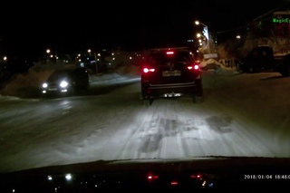 Эпичное падение снегохода