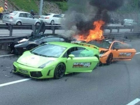 Accident 3 Buah Lamborghini Milik Singaporean Di Lebuh Raya