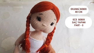 (1342) ECE Bebek sa yapm part 5 (amigurumi doll hair making)(Englishsubtitle) - YouTube