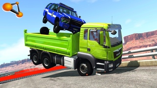 - Trucks Jump Over Giant Speed Bumps