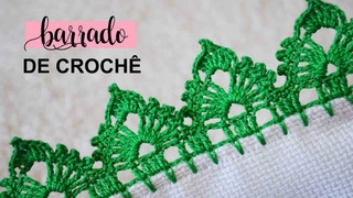 BARRADO DE CROCHÊ PARA PANO DE PRATO ÁRVORE DE NATAL #433 | BICO DE CROCHÊ PASSO A PASSO
