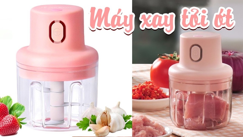 Máy xay tỏi ớt mini cầm tay 250ml không dây cổng