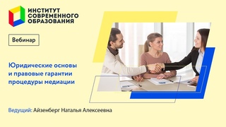 Юридические основы и правовые гарантии процедуры медиации.