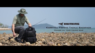 KastKing Karryall Fishing Tackle Backpack with Rod Holders 4 Tackle Boxes