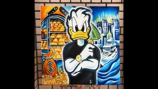 Scrooge McDuck Street Art | Moneybags x Dollar art | Interior acrylic art | Alec Monopoly Canvas |