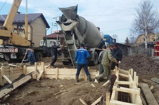 Заливка фундамента. Свайно- ростверковый фундамент