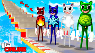 GTA 5 - КАК ДАЛЕКО СМОГУТ СТИХИЙНЫЕ МУЛЬТЯШНЫЕ КОТЫ SCP ЗАБРАТЬСЯ ПО ЛЕСТНИЦЕ ? - ЭКСПЕРИМЕНТЫ ГТА 5 ОНЛАЙН