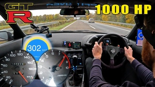 1000HP Nissan SKYLINE GTR R32 MASSIVE TURBO 300km/h on AUTOBAHN