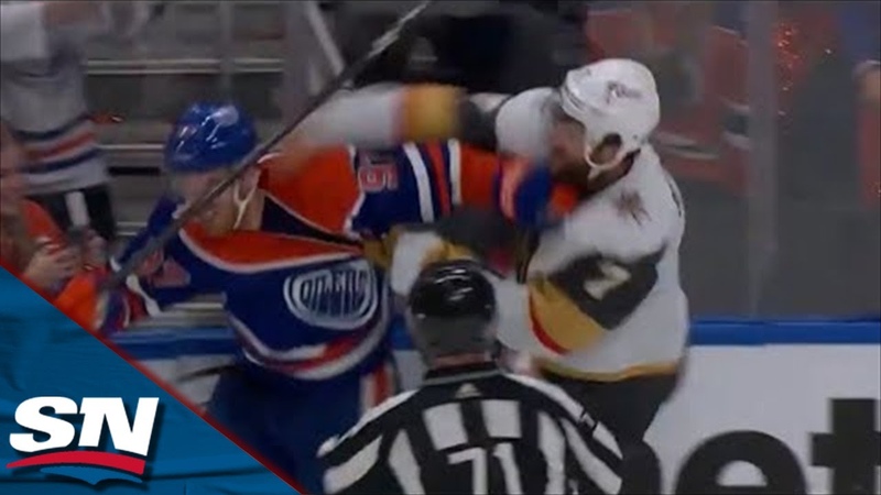 Golden Knights Alex Pietrangelo Slashes Leon Draisaitl Up High Before Going After Connor Mc