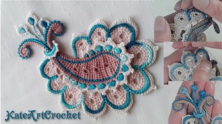 Вяжем пейсли в тунисской технике для ирландского кружева.Часть 3. Irish Crochet & Tunisian Crochet