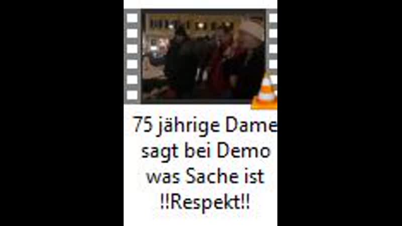 75 jährige Dame sagt bei Demo was Sache ist