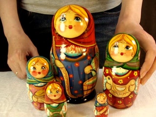 Nesting dolls Matrioshka Girl with Beam | Рос-арт