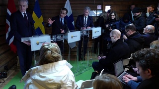 Presstrff med Ulf Kristersson, Sauli Niinist och Jonas Gahr Stre