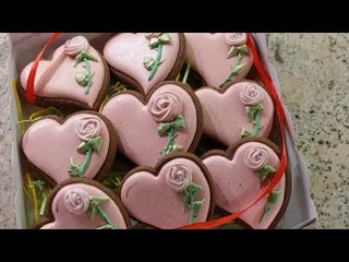 СЕРДЦЕ С ЦВЕТКОМнабор имбирно-медовых пряников!