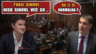 Skuptina - Brnabika pala u histeriju! Napala dr Jovanovia jer svoje sinove zove deacima, a ne...