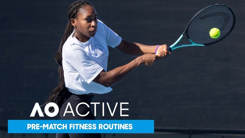 Gauff and Zidansek Show Pre Match Fitness Routines, Australian Open 2022, AO