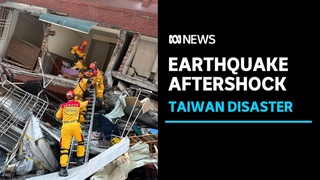 Taiwan resident experiences earthquake aftershock during interview | ABC News