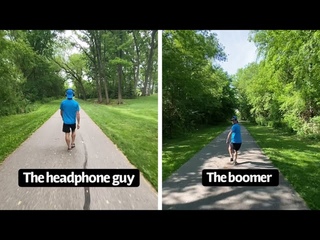 How different people react when you pass them on a bike.