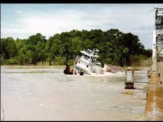 Boat under a bridge