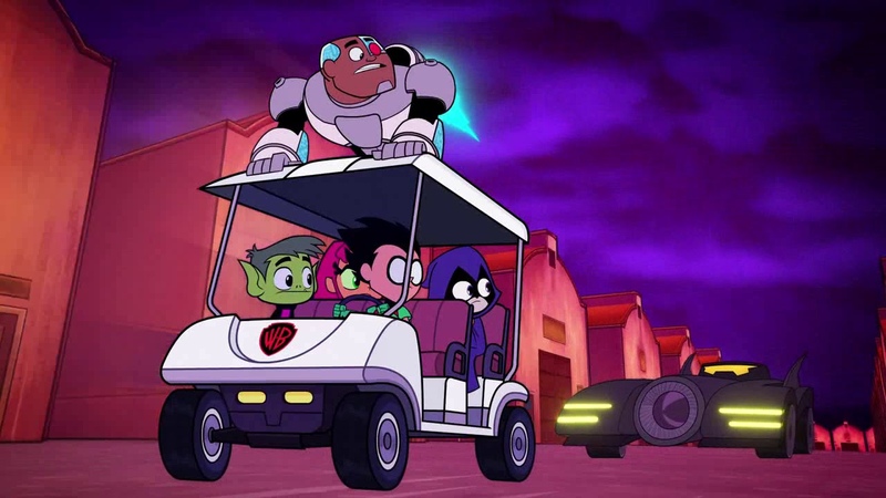 Batman chasing the Teen Titans Go To the Movies