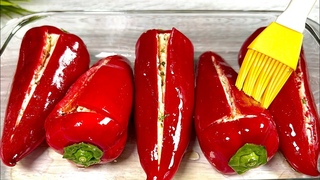 Dieses griechische Rezept macht alle verrückt! Gefüllte Paprika mit Feta Käse!