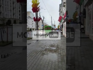 На Первомайской в Могилеве автобус врезался в столб